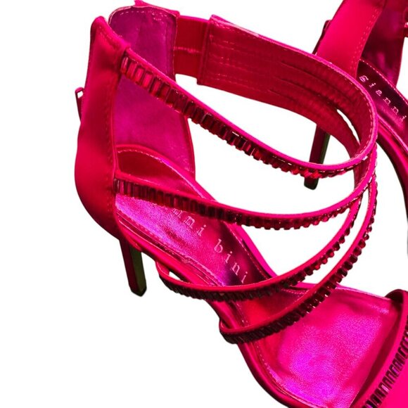 Gianni Bini Hot Pink bling sandal with stileto heel and zip closure. SZ 9.5 - Picture 3 of 6